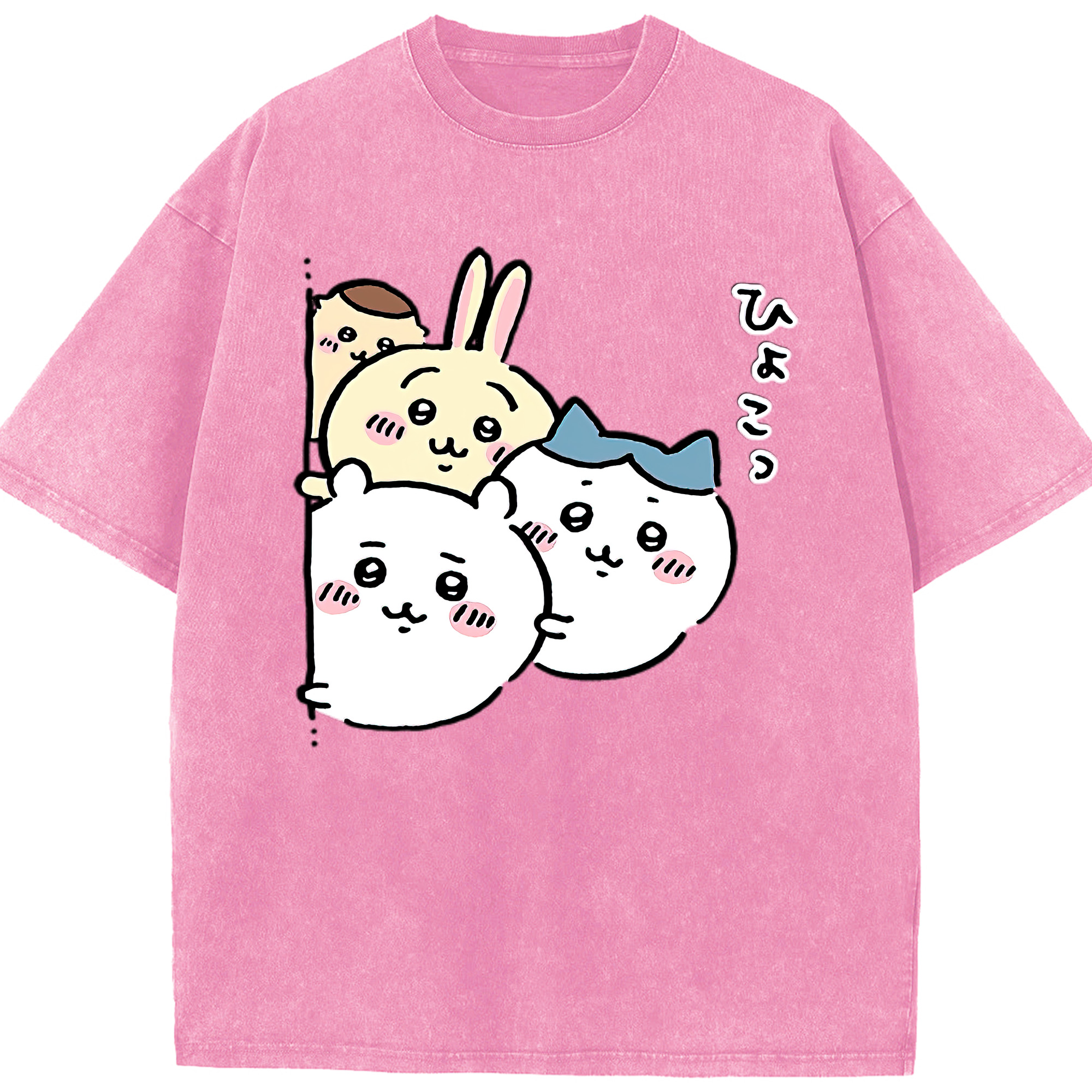 （画像用） ちいかわ ちいかわ Chii-kawa chiikawa 綿100% ヴィンテージ風 半袖Tシャツ（フロントプリント）